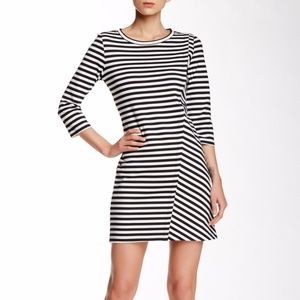 Cupcakes & Cashmere Pacific Stripe Ponte Dress M L
